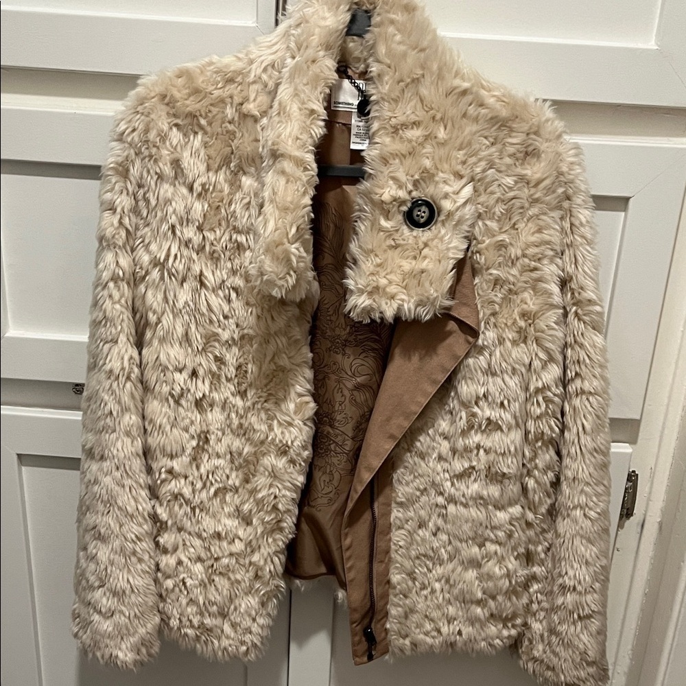 Almost famous Cream Faux Fur Jacket